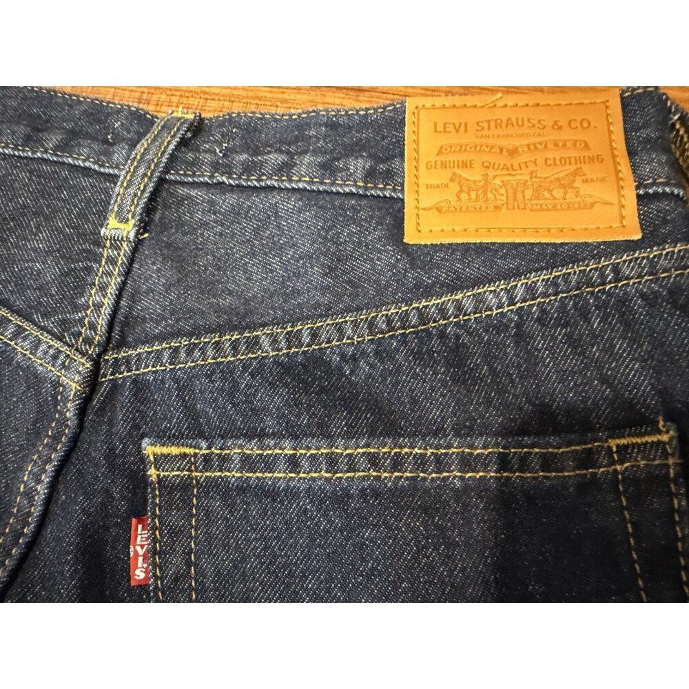 Levi premium denim Ribcage Wide Leg jeans Big E Sz 28 - Picture 4 of 12
